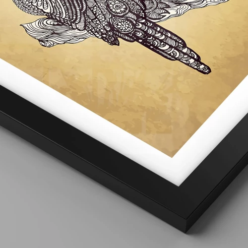 Plakát v černém rámu - Mistrovské ornamenty moudrosti - 30x30 cm