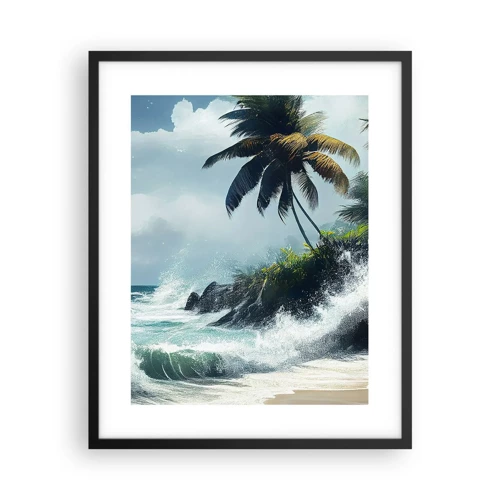 Plakát v černém rámu - Na tropickém pobřeží - 40x50 cm