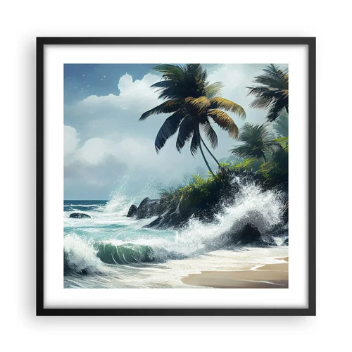 Plakát v černém rámu - Na tropickém pobřeží - 50x50 cm