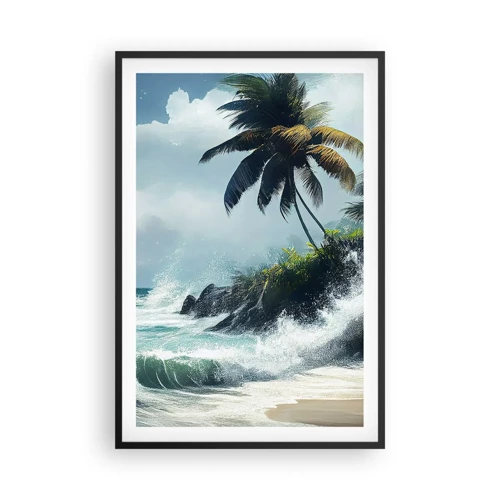 Plakát v černém rámu - Na tropickém pobřeží - 61x91 cm