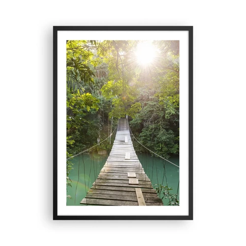 Plakát v černém rámu - Nad azurovou vodou do azurového lesa - 50x70 cm
