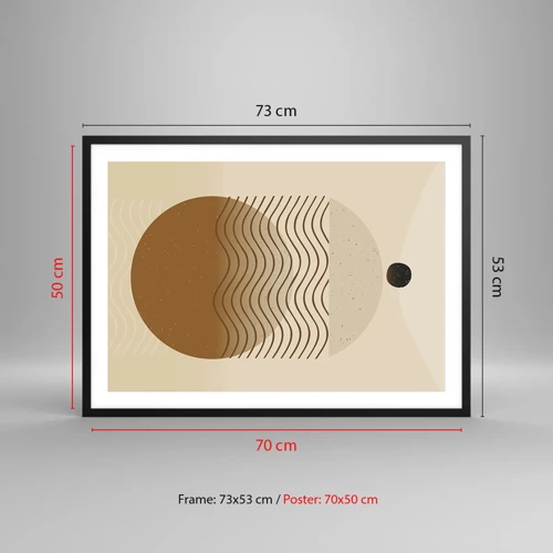 Plakát v černém rámu - O původu geometrických obrazců - 70x50 cm