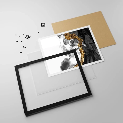 Plakát v černém rámu - Organická kompozice - 50x40 cm