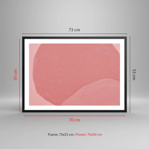 Plakát v černém rámu - Organická kompozice v růžové - 70x50 cm