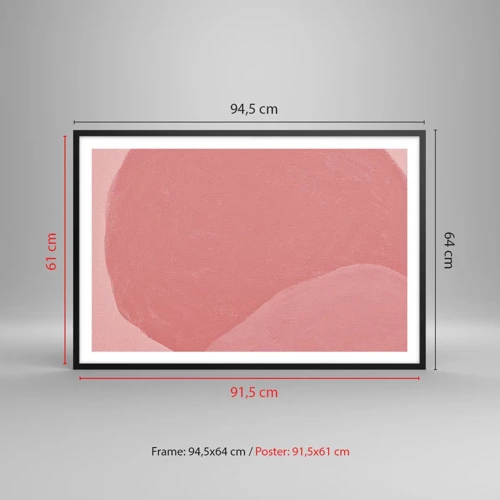 Plakát v černém rámu - Organická kompozice v růžové - 91x61 cm