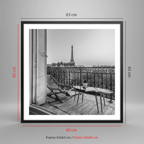 Plakát v černém rámu - Pařížské odpoledne - 60x60 cm