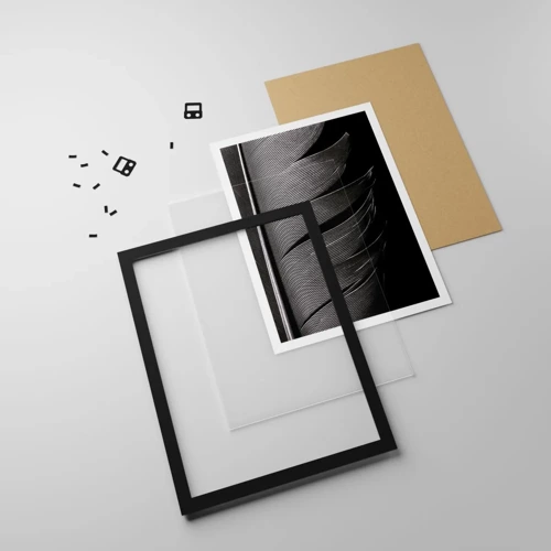 Plakát v černém rámu - Peří – nádherná konstrukce - 30x40 cm