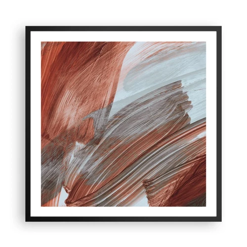 Plakát v černém rámu - Podzimní větrná abstrakce - 60x60 cm