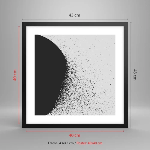 Plakát v černém rámu - Pohyb částic - 40x40 cm