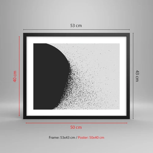 Plakát v černém rámu - Pohyb částic - 50x40 cm