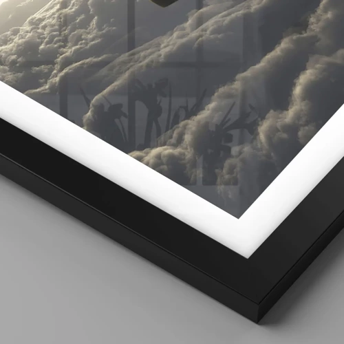 Plakát v černém rámu - Poutník nad oblaky - 40x30 cm