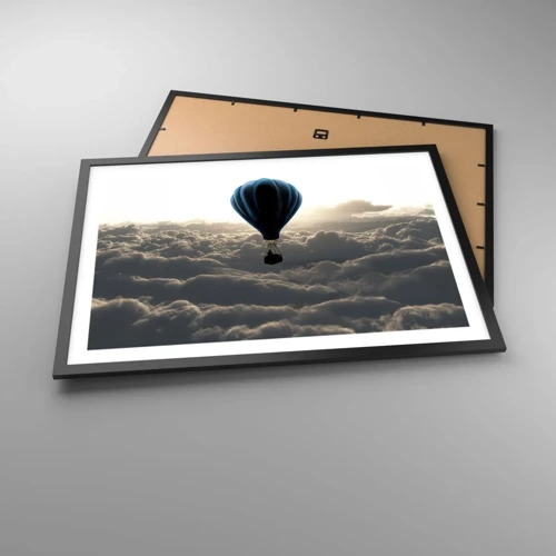 Plakát v černém rámu - Poutník nad oblaky - 70x50 cm