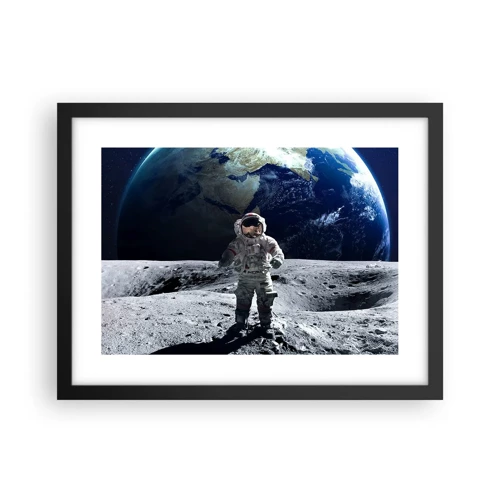 Plakát v černém rámu - Pozdravy s Měsíce - 40x30 cm
