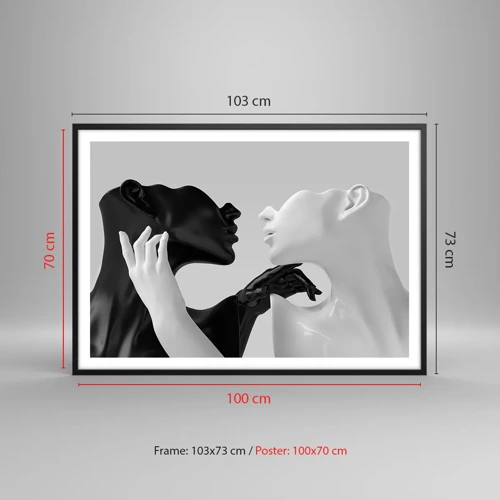 Plakát v černém rámu - Přitažlivost – touha - 100x70 cm