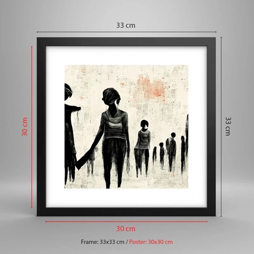 Plakát v černém rámu - Proti samotě - 30x30 cm