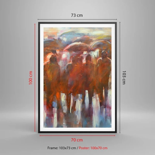 Plakát v černém rámu - Rovnocenní v dešti a mlze - 70x100 cm