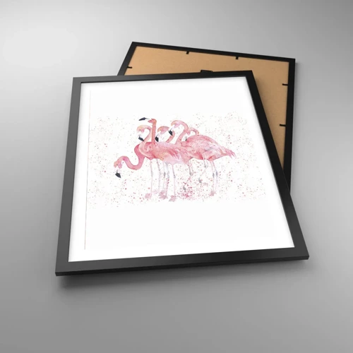 Plakát v černém rámu - Růžový ansámbl - 40x50 cm