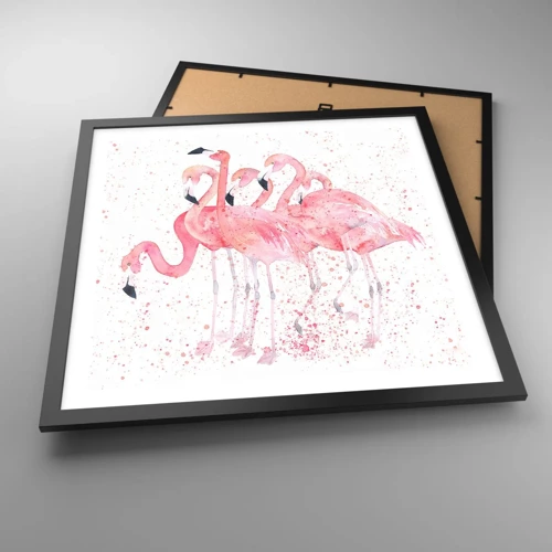 Plakát v černém rámu - Růžový ansámbl - 50x50 cm