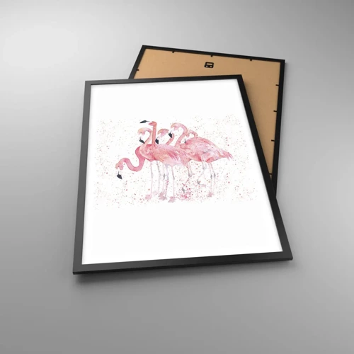 Plakát v černém rámu - Růžový ansámbl - 50x70 cm