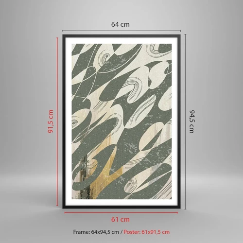 Plakát v černém rámu - Rytmizovaná abstrakce - 61x91 cm