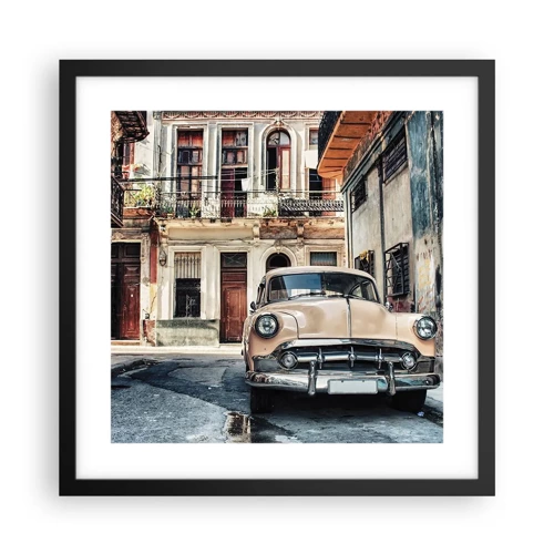 Plakát v černém rámu - Siesta v Havaně - 40x40 cm