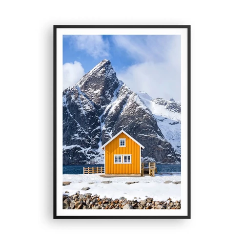 Plakát v černém rámu - Skandinávská dovolená - 70x100 cm