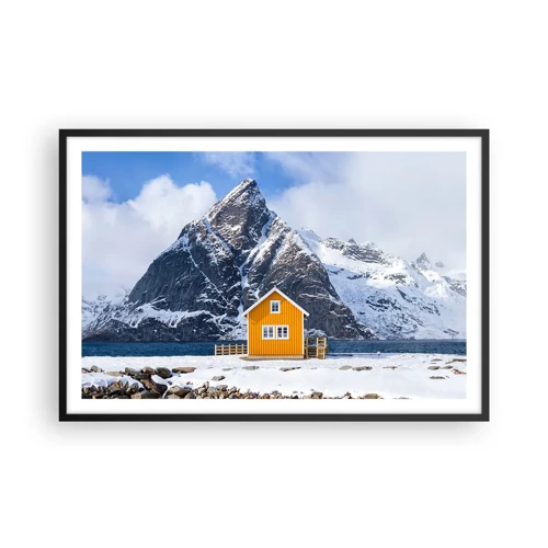 Plakát v černém rámu - Skandinávská dovolená - 91x61 cm