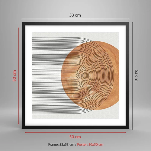 Plakát v černém rámu - Slunečná kompozice - 50x50 cm