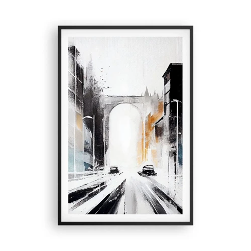 Plakát v černém rámu - Studie města: architektura a pohyb - 61x91 cm