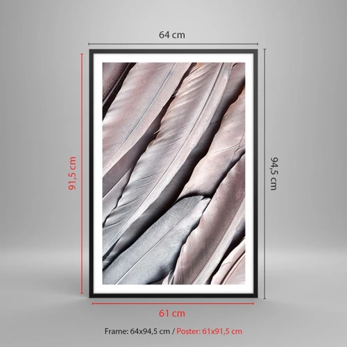 Plakát v černém rámu - V růžové a stříbrné - 61x91 cm