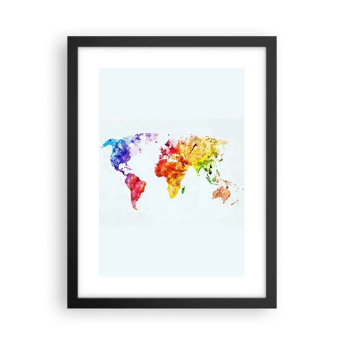 Plakát v černém rámu - Všechny barvy světa - 30x40 cm