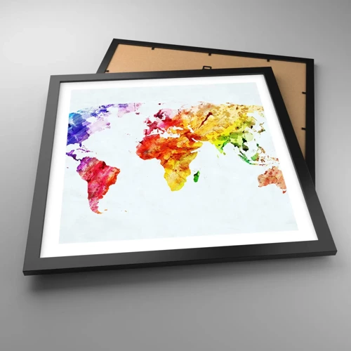 Plakát v černém rámu - Všechny barvy světa - 40x40 cm
