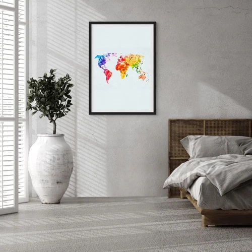 Plakát v černém rámu - Všechny barvy světa - 40x50 cm