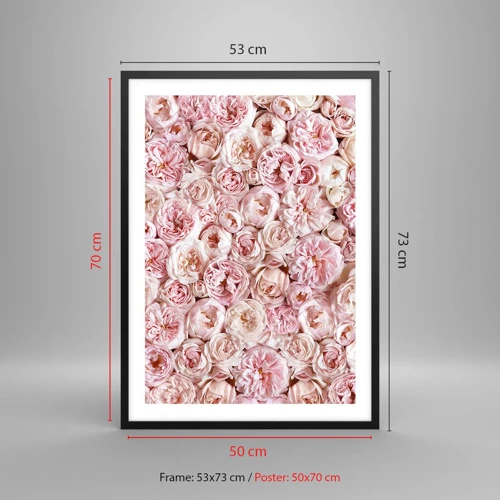 Plakát v černém rámu - Vydlážděná růžemi - 50x70 cm