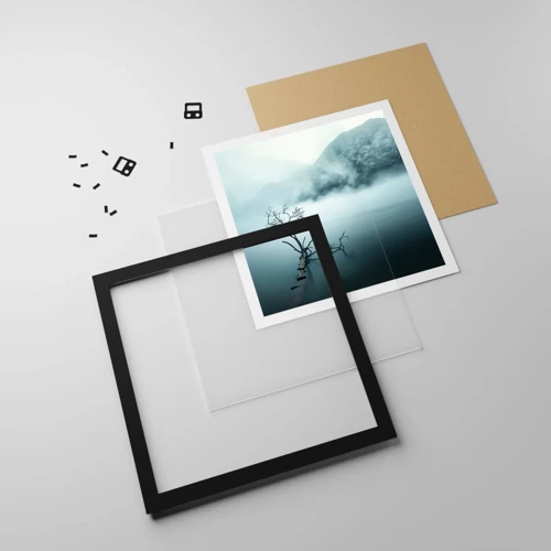 Plakát v černém rámu - Z vody a mlhy - 60x60 cm