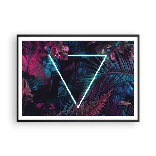 Plakát v černém rámu - Zahrada v disco stylu - 100x70 cm