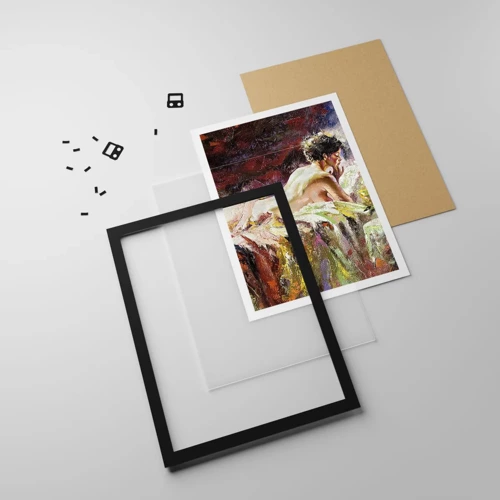 Plakát v černém rámu - Zamyšlená Venuše - 50x70 cm