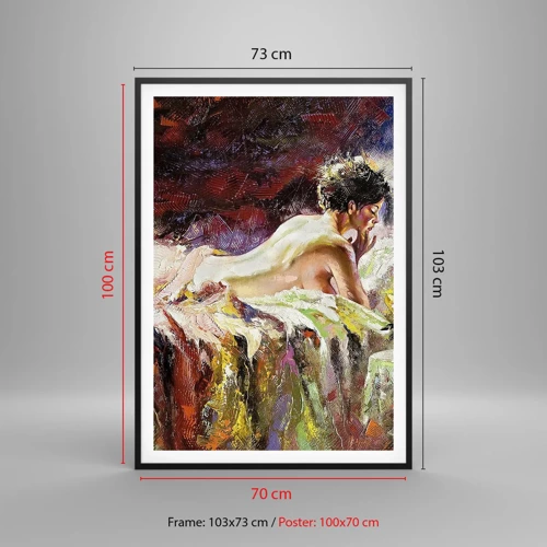 Plakát v černém rámu - Zamyšlená Venuše - 70x100 cm