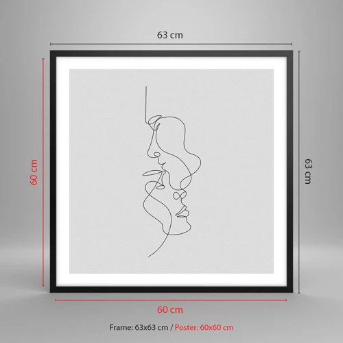 Plakát v černém rámu - Žár vášnivých tužeb - 60x60 cm