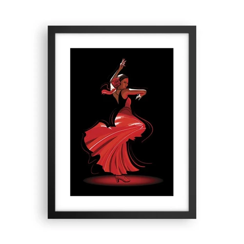 Plakát v černém rámu - Žhavá duše flamenco - 30x40 cm