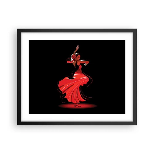 Plakát v černém rámu - Žhavá duše flamenco - 50x40 cm