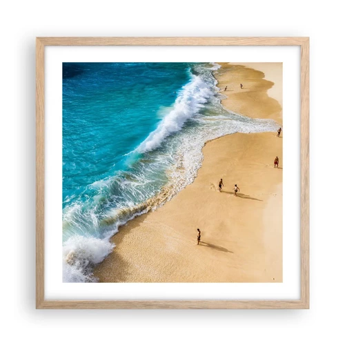 Plakát v rámu světlý dub - A pak slunce, pláž… - 50x50 cm