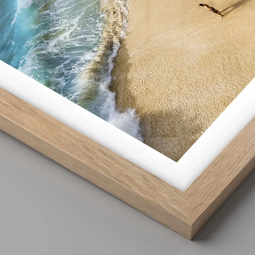 Plakát v rámu světlý dub - A pak slunce, pláž… - 50x50 cm