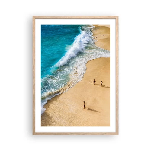 Plakát v rámu světlý dub - A pak slunce, pláž… - 50x70 cm