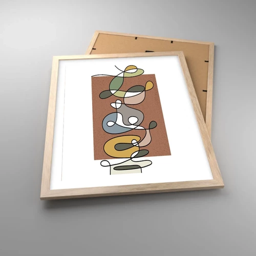 Plakát v rámu světlý dub - Abstrakce, která stojí za úsměv - 40x50 cm