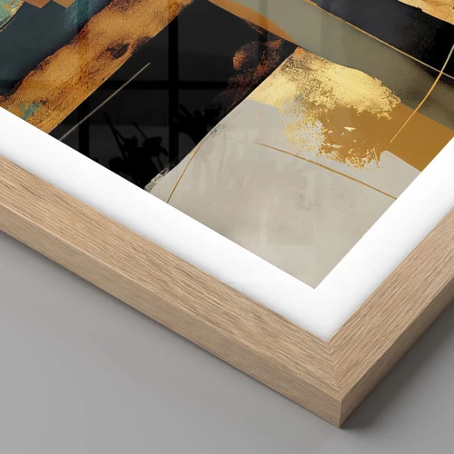 Plakát v rámu světlý dub - Abstrakce – světlo a stín - 70x100 cm