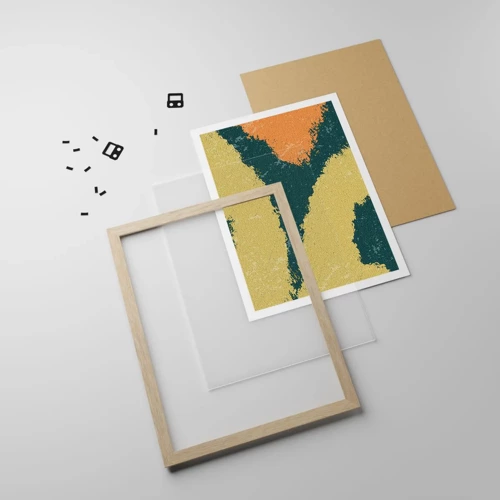 Plakát v rámu světlý dub - Abstrakce – zpomalený pohyb - 40x50 cm