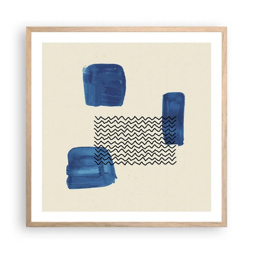 Plakát v rámu světlý dub - Abstraktní kvarteto - 60x60 cm