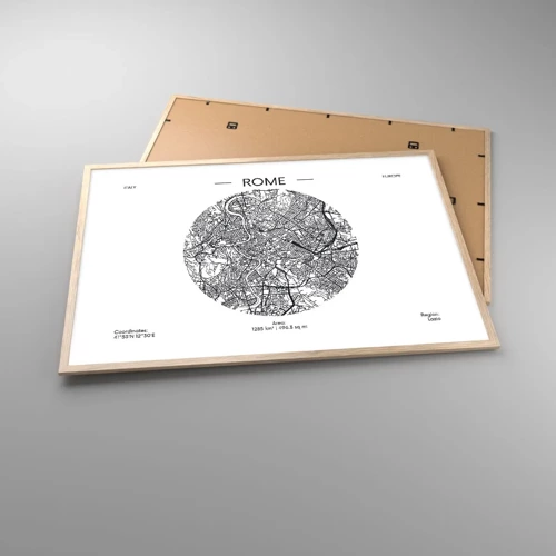 Plakát v rámu světlý dub - Anatomie Říma - 100x70 cm
