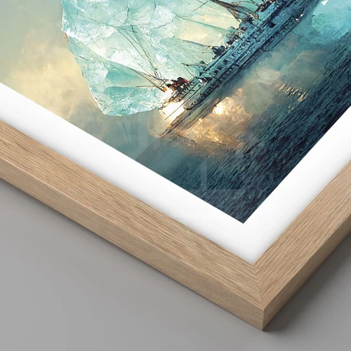 Plakát v rámu světlý dub - Arktický briliant - 91x61 cm